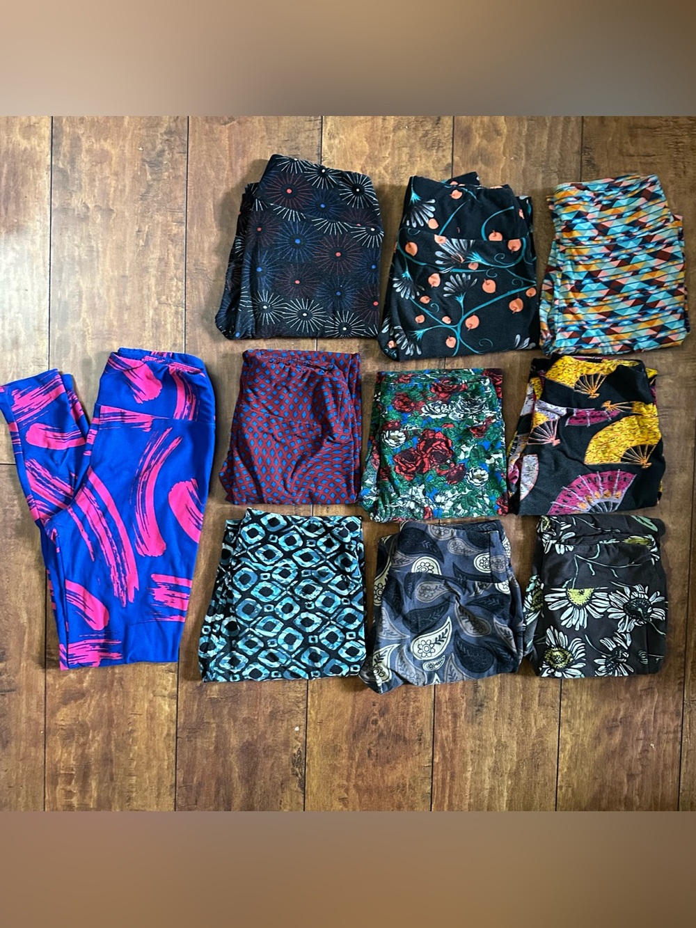 Assorted Patterned LuLaRoe Leggings Bundle - Bright Floral & Geometric Prints